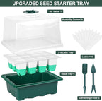 Sondiko Silicone Seed Starter Tray, 48-Cell Reusable Seed Starter Kit, Seedling Starter Trays with Humidity Dome, Mini Greenhouse Germination Kit, Perfect for Gardeners