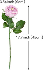 DUYONE Fake Flowers for Decoration Home Decor Artificial Flowers Austin Rose Peony Latex Fake Flower Living Room Decoration Vivid Pink Roses Peonies (Light Purple 4pcs)