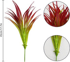 32 Pcs Artificial Grass Fake Plants 17.3in Outdoor Plants UV Resistant Greenery Stems Fake Grass for Home Window Garden Office Patio Pathway Front Porch Décor Light Green & Red