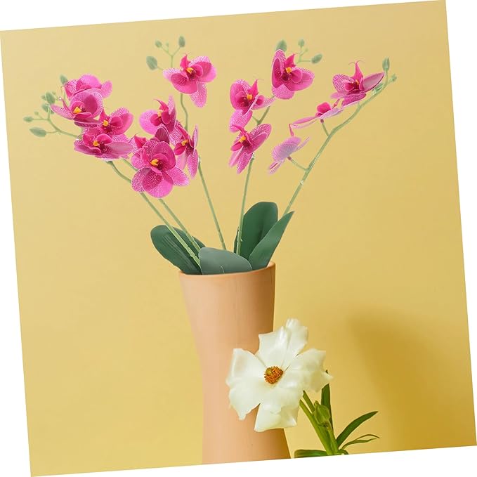 PRETYZOOM Artificial Phalaenopsis Orchid Stem Realistic Faux Flower Arrangement for Home Decor Wedding and Event Decoration for Living Room and Office Aesthetic