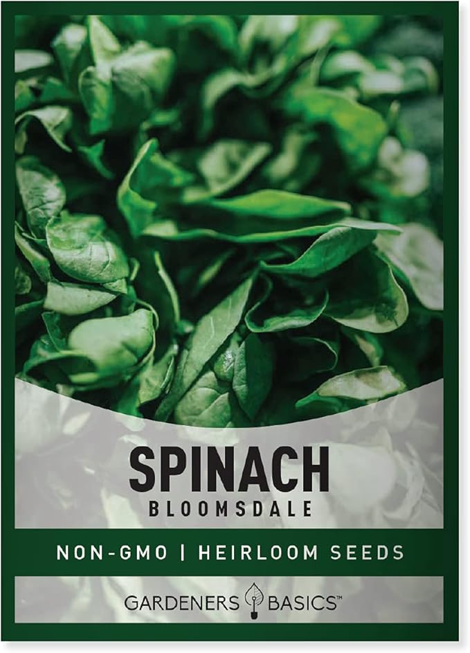 Gardeners Basics, Bloomsdale Spinach Seeds for Planting is A Great Heirloom, Non-GMO Vegetable Variety- Great for Indoor, Outdoor and Hydroponics Gardening