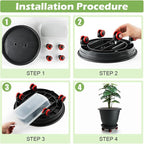 3 Pack 16 Inch Large Plant Pots with Rolling Saucers & Drainage Holes,Heavy Duty Plastic Planters for Indoor Outdoor Plants,Large Flower Pots with Wheels for Tall Plants(Black)