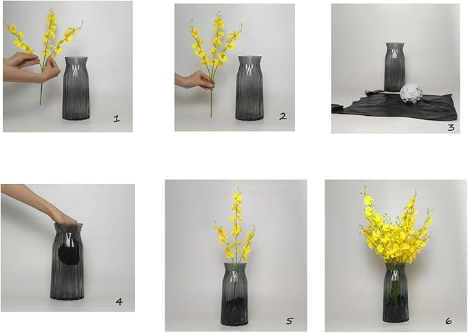 Artificial Flowers Orchids Silk Fake Flowers in Bulk, 10 Pcs (Each 20”), for Wedding Festive Party Home Office Decoration, Not Include Vase