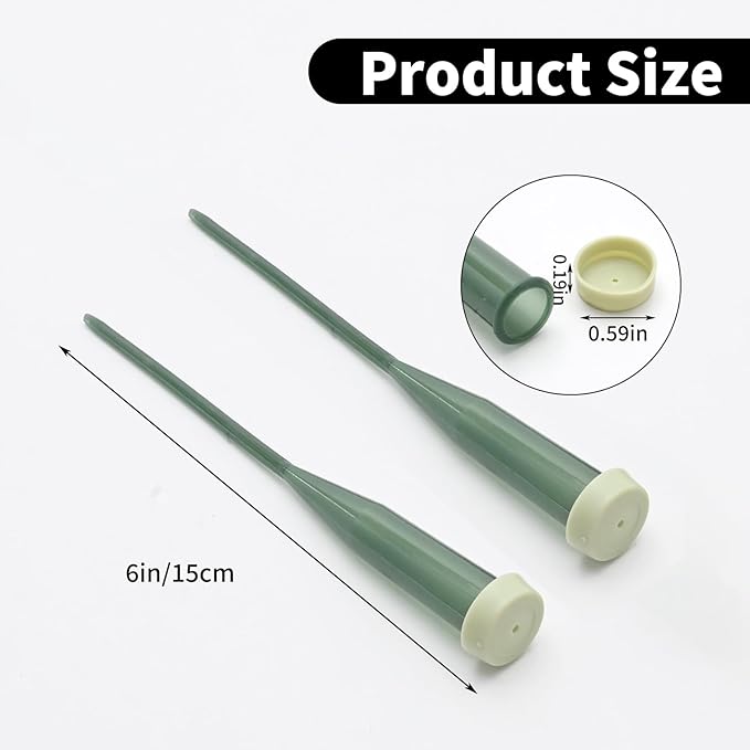 150 Pcs 6 Inches Plastic Floral Water Tubes Green Floral Tubes with Rubber Caps Flower Arrangements Supplies for Bouquet Stem Supplies