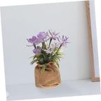 Zerodeko Artificial Phalaenopsis Orchid in Pot Faux Orchid Bonsai with Rope Bag Lifelike Plastic Flowers Home Decoration for Living Room Office Table Display