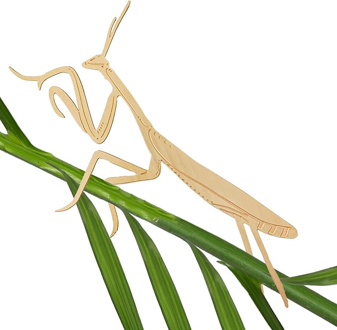 Rainteam Plant Animal Decor Brass Plant Charms for Live Plants Cute Animal Plant Hanger Ornaments for Pots Garden Plant Decorations Plant Accessories Gift for Plant Lovers (2 Mantis)