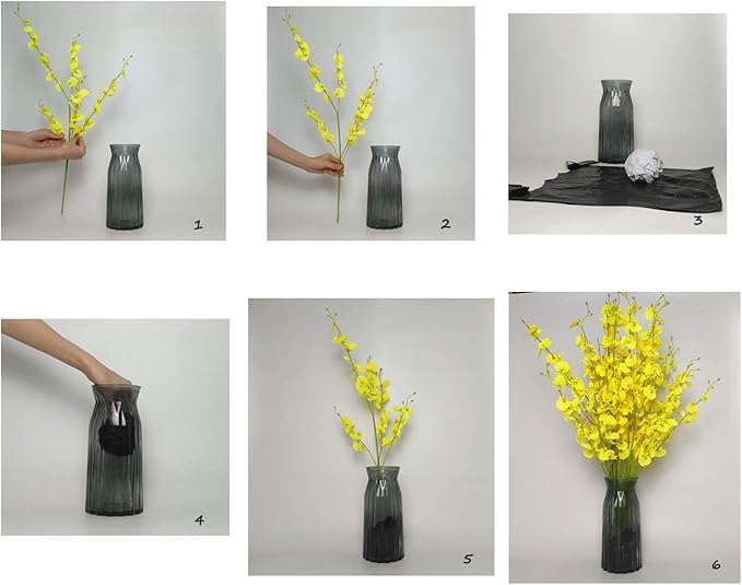 Artificial Flowers Orchids Silk Fake Flowers in Bulk, 11 Pcs (Each 28”), for Wedding Festive Party Home Office Decoration, No Include Vase.