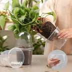 RooTrimmer Transparent Nursery Pots 4Inch with Humidity Domes for Seeds Starting, Clear Plastic Plant Pots with Drainage Holes (4Inch, 30Pcs,Clear Pots with Lids)