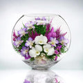 Fiora Flower Elegant Orchid Arrangement in Glass Vase | Preserved Real Orchids Lasting 5 Years | Ideal for Home Decor or Romantic Gift