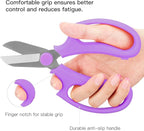Housolution Flower Scissors, Strong Floral Shears, Premium Steel Garden Pruning Shears Floral Fruits Leaf Scissors Hand Pruner Snip Trimming Tool for Gardening Flower Arrangement, Purple