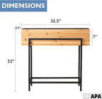 Ilyapa Raised Standing Planter with Legs, Metal and Wood Elevated Planter Box, 33"x35.5"x7", Indoor Outdoor, Perfect for Living Room, Front Porch