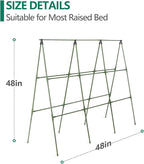 Cucumber Trellis for Raised Bed, 2 Pack 4ft Tall A-Frame, Garden Trellis for Climbing Plants Outdoor, Perfect for Vines, Beans - Green with Netting