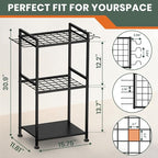 SPACECARE Garden Tool Organizer with Feet, Yard Tower Rack for Garage Organization and Storage, Up to 35 Long-Handled Tools/Rakes/Brooms, Heavy Duty Steel Garden Tool Stand for Shed, Outdoor, Black