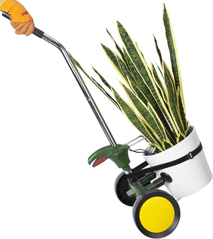 Plant Caddy Plant Dolly with Wheels Heavy Duty,Adjustable Grabbing Arm Plant Rollers for Outdoor Plants,Fits Pots from 8" to 30" High & Max 165 Lbs Weight Capacity