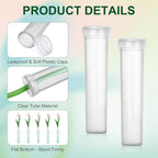 MECCANIXITY 60 Pcs Floral Water Tubes, 3 Inch Clear Flower Water Tubes Floral Vials with Plastic Caps for Fresh Flowers Arrangement Decor Milkweed Cutting Florist Supplies, Clear