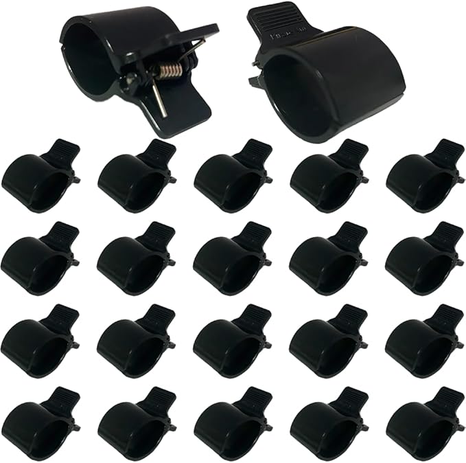 Greenhouse Clamps for3/4-1 Inch PVC Pipe, Greenhouse Hoops,Support Frame,Grow Tunnel,Plant Support Garden Stakes.Pure Black Garden Clips for Fixing Plant Cover, Plastic Sheeting, Film Row Cover, Net.