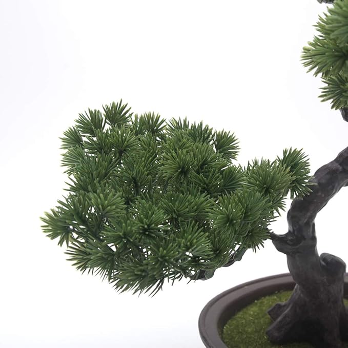 Artificial Bonsai Pine Tree, Plastic Simulation Potted Plant DIY Decorative Bonsai, Desk Display Fake Tree Pot Ornaments Home Office Bedroom Living Room Farmhouse Decorations(Style 3)