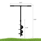 Heavy-Duty Manual Garden Auger Drill Bit - 6" x 38" Plant/Fence Hole Digger for Bulbs, Trees, Seedlings, Umbrellas & More - Eco-Friendly Hand-Powered Spiral Planter