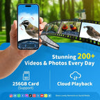Bird Feeder with Camera, 4K UHD AI Video Bird Feeder Camera, Solar Powered Smart Bird Feeder with Camera for Outside, Instant Arrival Alerts, 3-in-1 Design, Ideal Gifts for Bird Lovers, Blue