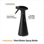 Fiskars Plant Mister Spray Bottle for Indoor Plants, Gentle & Fine Water Mist for Evenly Hydrating Orchids & Ferns, 10 oz Lightweight Recycled Plastic, Ergonomic Trigger with Locking Nozzle, Black