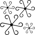 4 Pcs Plant Stem Support Reusable Plant Growth Accessories, Different Sizes Climbing Plant Stakes for Indoor Plants to Decorative (Black)