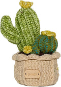 Handmade Crochet, Small Artificial Plants Cactus in Pot, Realistic Knit Succulent for Home Office Desk Decoration, for Plant Lovers (2.4 x 2.4 x 4.7 inches)