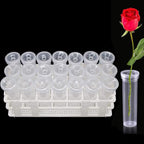 Tirifer 21 Pack 60ml Large Floral Tubes with Rack Holder for Milkweed Cuttings, Raising Caterpillars, Monarchs, Butterflies, Flower Arrangements