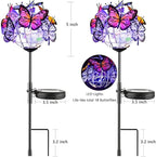 Weepong Outdoor Solar Lights 2 Pack, Solar Garden Lights with 18 Butterflies Decoration Outdoor Lamps, Waterproof Butterfly Flower Lights for Patio Yard Lawn Garden Decor, Gifts for Mom Women