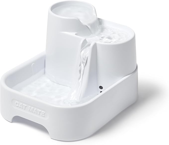Cat Mate Multi-Level Pet Water Fountain (335) - BPA and BHT Free 3-Stage Filter, for Cats & Small Dogs, Quiet and Hygienic Drinking Fountain, 70 fl. Oz Capacity