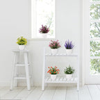Artificial Small Plant 6pcs Fake Flower Potted Plant Bathroom Faux Plant for Indoor Decor Window Tabletop Office Colorful Flower