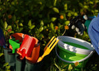 Kidz Gardening Set -Real Metal Gardening Tools Kit for Childrenz Includes Sturdy Shovel,Rake,Fork,Trowel,Kidz Garden Kit with Sun Hat,Apron,Gloves,Tote Bag,Sprayer and Bucket,Outdoor Gardening Gifts