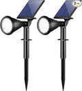 WELALO Solar Spot Lights Outdoor Waterproof IP65, 2 Pack 4 Lighting Modes Solar Powered Landscape Spotlights with Auto On/Off, Solar Garden Christmas Yard Pathway Wall Lights for Outside, Cool White