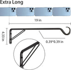 AILIN YELOKIE 2 Pack Extra Long 19 Inch Heavy-Duty Rust-Resistant Solid Steel Plant Hangers and Bird Feeder Hangers for Indoor and Outdoor Decor, Wall Hooks