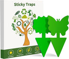 Fruit Fly Traps, 100 Pack Green Sticky Traps, Fungus Gnat Traps, Plant Fly Stickers for Indoor and Outdoor Use Protect The Plant