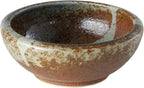 Wazakura Minoyaki Series Small Round Glazed Ikebana Flower Vase Made in Japan, Handpainted Floral Arrangement Pottery Supplies (White Stripe and Terracotta)