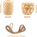 SnowTing 10 PCS Hanging Air Plant Holder, Unique Bamboo Lantern Shape Air Plant Hanger with Jute Ropes for Tillandsia Succulent Houseplants, Airplants Hanging Holders for Home, Office & Garden Decor