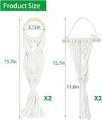 Belit 4 Pack Air Plants Holders, Wall Hanging Air Fern Stand, Macrame Plant Hanger with 4 Hooks for Home Decoration (NO Plant Included)