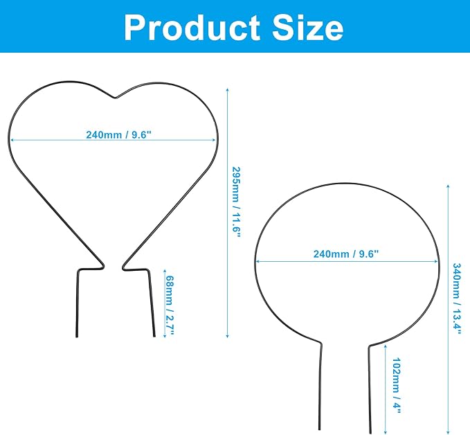 2Pcs Heart&Round Plant Trellis, Acrylic Small Trellis Climbing Plants Indoor Outdoor, Plant Support for Hoya Pothos Vine Ivy Monstera Flower Philodendrons Dischidia