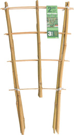 Bamboo Trellis 2FT 3 Pack, Plant Ladder Stakes 24 Inches, Natural Fan-Shaped Bamboo Trellis for Orchid Vines, Monarchs, Ivy and Other Plants Climbing, Help Plant Growth