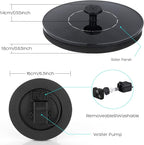 Mademax Solar Bird Bath Fountains, Upgrade 1.4W Solar Fountain Pump with 8 Nozzles & 4 Brackets, Free Standing Floating Solar Powered Water Fountain Pump for Bird Bath, Garden, Pond, Pool, Outdoor