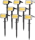 Fabrito 8 Pack Solar Spot Lights Outdoor Waterproof IP67, [108 LEDs, 4 Modes] Dusk to Dawn Spotlights with 1500mAh Battery for All Night, Landscape Lights for Garden, Yard, Tree, Pool, Warm White