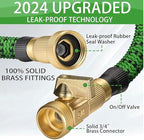 J&B XpandaHose 50ft Expandable Garden Hose – Ultra-Strong 3750D, 4-Layer Latex Core, Brass 3/4" Connectors, 10-Pattern Nozzle & Storage Bag – Lightweight, Kink-Reducing, Leak-Resistant