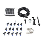 Solar Powered Spray Irrigation System Kit, Flexible Watering Schedule, Solar Auto Irrigation System with 2200mAh Battery, IP67 Water Proof, 15m Hose,15 Flower Pots, for Garden Lawn