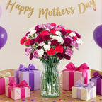 Benchmark Bouquets - Spring Mini Carnations - Fresh Flowers for Delivery - Mini Flowers for Mom - Mothers Day Gifts - Mothers Day Flowers - Floral Arrangements - Glass Vase Included (20 Stems)