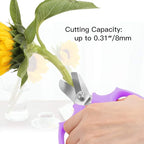 Housolution Flower Scissors, Strong Floral Shears, Premium Steel Garden Pruning Shears Floral Fruits Leaf Scissors Hand Pruner Snip Trimming Tool for Gardening Flower Arrangement, Purple