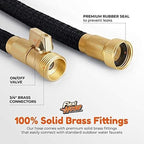 Flexi Hose Lightweight Expandable Garden Hose, 150FT -Retractable Garden Hose, Water Hose - No-Kink Flexibility, 3/4 Inch Solid Brass Fittings and Double Latex Core