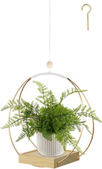 hismocal Hanging Planter for Indoor Plants, Plant Hanger with Sturdy Wood Base,Modern Boho Macrame Plant Hanger,Wall Ceiling Window Stands(Plants/Pots Not Included)