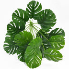 Artificial Shrubs Plant, CATTREE Fake Tropical Palm 2 Pack Taro Leaves Faux Greenery Bushes Realistic Monstera Farmhouse Plants for Home Kitchen Garden Bathroom Bedroom Decor Outdoor Indoor Decoration