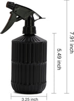 OFFIDIX Glass Spray Bottle, Pressure Watering Can, Indoor Plant Mister, Adjustable Nozzle Watering Glass 0.45L/15.22oz Spray Bottle for Garden Plants Cleaning Solutions (Black)