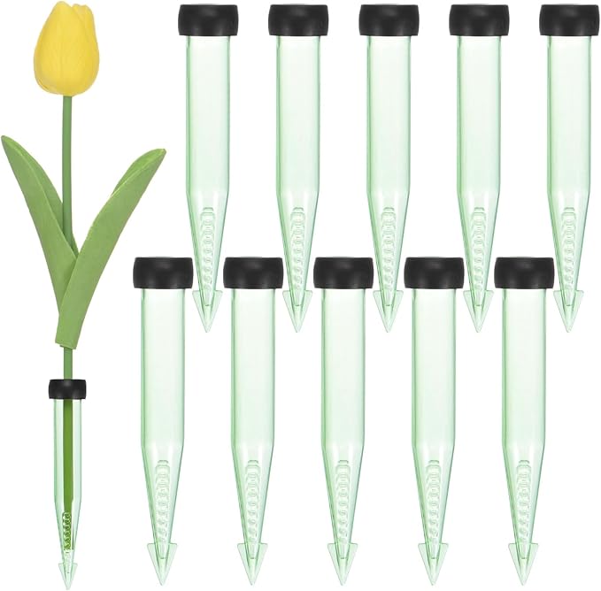 M METERXITY 20-Pack Floral Water Tubes, 4 Inch/ 10cm Plastic Floral Tubes with Rubber Caps for Flower Arrangements